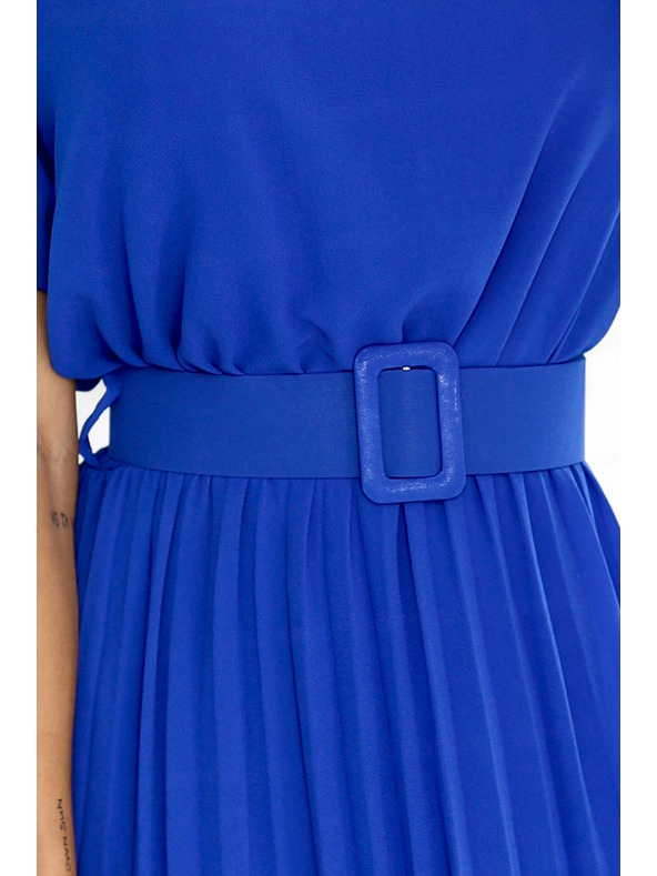 numoco Naborane šifonske midi haljine MIA sa širokim pojasom