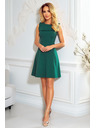 numoco Zelena haljina BLANKA s trapezastim izrezom i volanom
