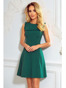 numoco Zelena haljina BLANKA s trapezastim izrezom i volanom