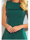 numoco Zelena haljina BLANKA s trapezastim izrezom i volanom