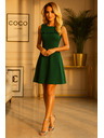 numoco Zelena haljina BLANKA s trapezastim izrezom i volanom