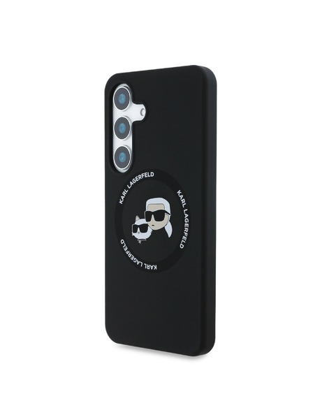 Karl Lagerfeld Karl Lagerfeld Liquid Silicone K&CH Heads MagSafe Stražnji Poklopac za Samsung Galaxy S25 Black