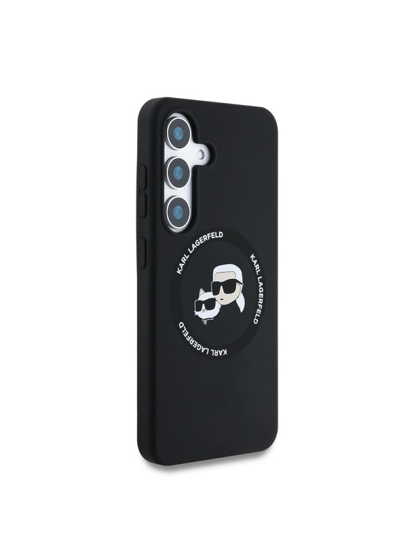 Karl Lagerfeld Karl Lagerfeld Liquid Silicone K&CH Heads MagSafe Stražnji Poklopac za Samsung Galaxy S25 Black