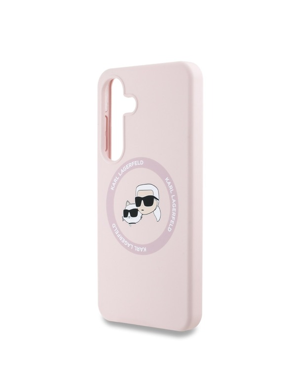Karl Lagerfeld Karl Lagerfeld Liquid Silicone K&CH Heads MagSafe Stražnji Poklopac za Samsung Galaxy S25 Pink