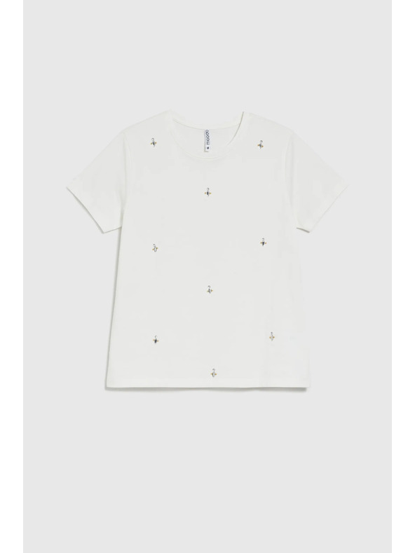 Moodo Bijela basic majica s kratkim rukavima