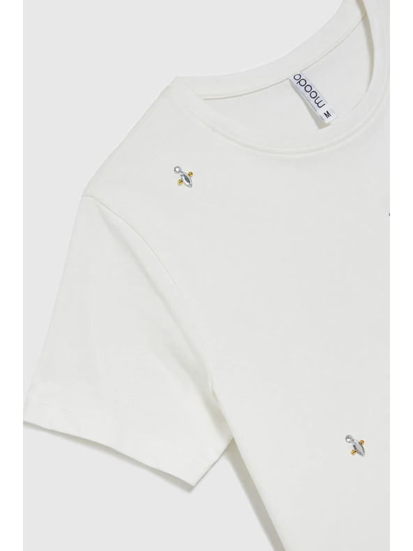 Moodo Bijela basic majica s kratkim rukavima