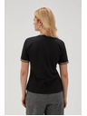 Moodo Crna basic majica s V-izrezom