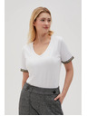 Moodo Bijela basic majica s V-izrezom