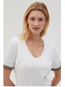Moodo Bijela basic majica s V-izrezom