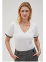 Moodo Bijela basic majica s V-izrezom