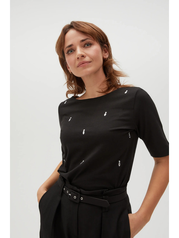 Moodo Crna uzorkovana majica