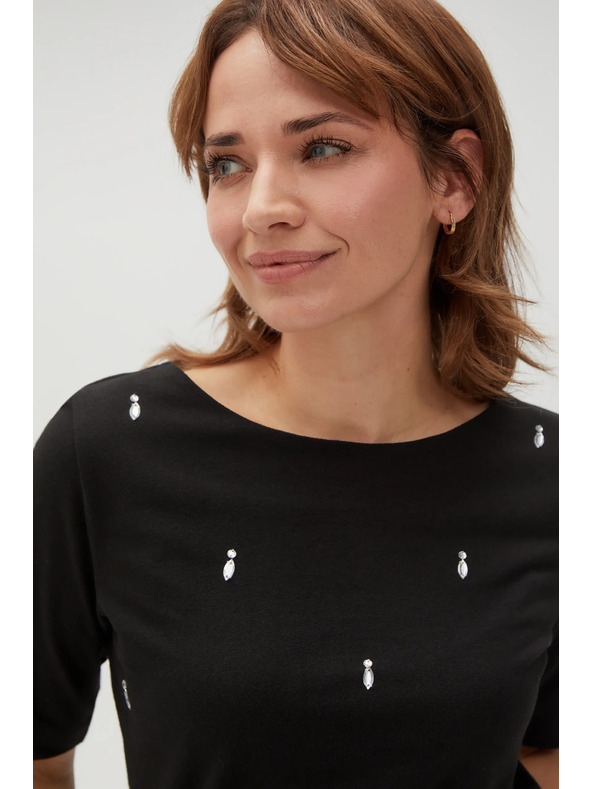 Moodo Crna uzorkovana majica