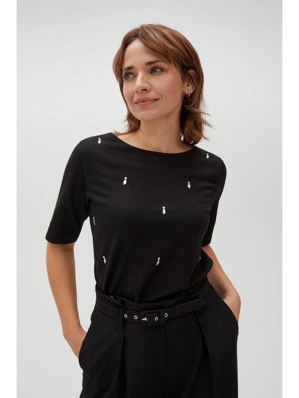 Moodo Crna uzorkovana majica