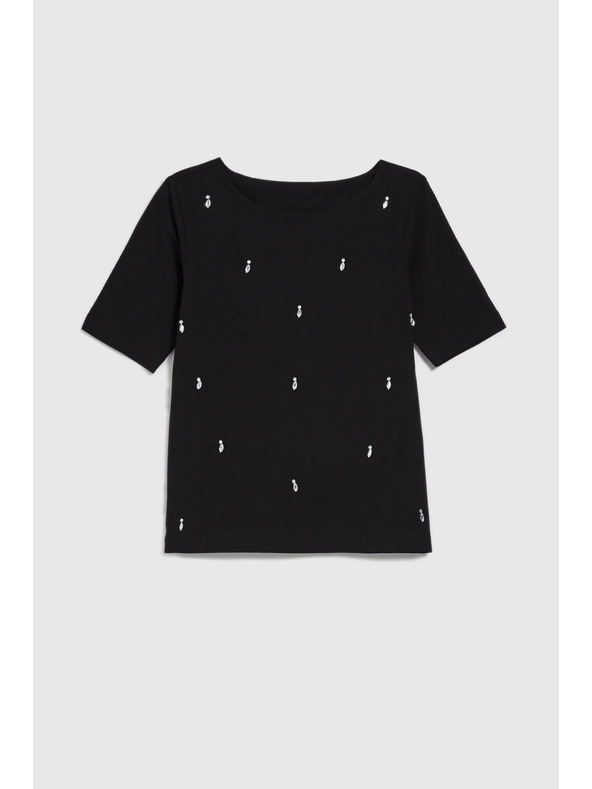 Moodo Crna uzorkovana majica