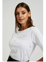 Moodo Bijela basic majica s tročetvrt rukavima
