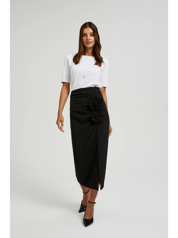 Moodo Bijela basic majica s tročetvrt rukavima