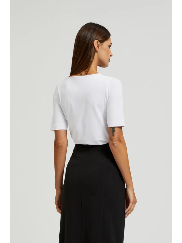 Moodo Bijela basic majica s tročetvrt rukavima