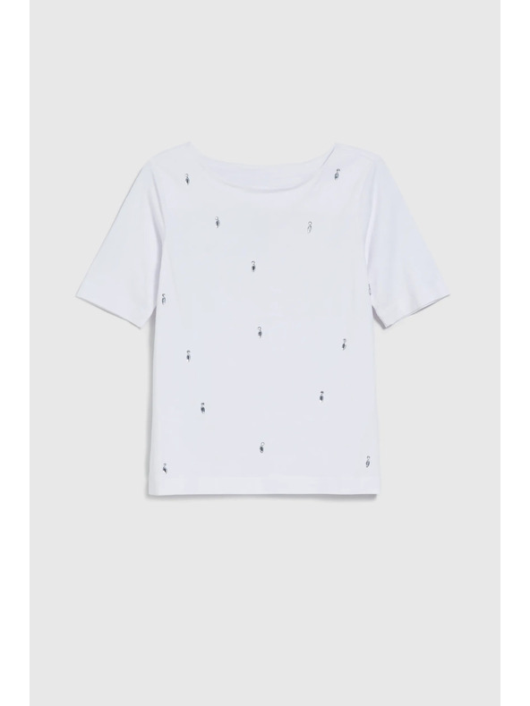 Moodo Bijela basic majica s tročetvrt rukavima