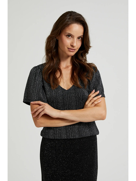 Moodo Srebrni top s kratkim rukavima