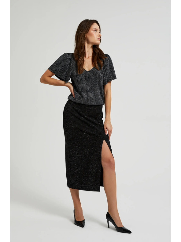 Moodo Srebrni top s kratkim rukavima