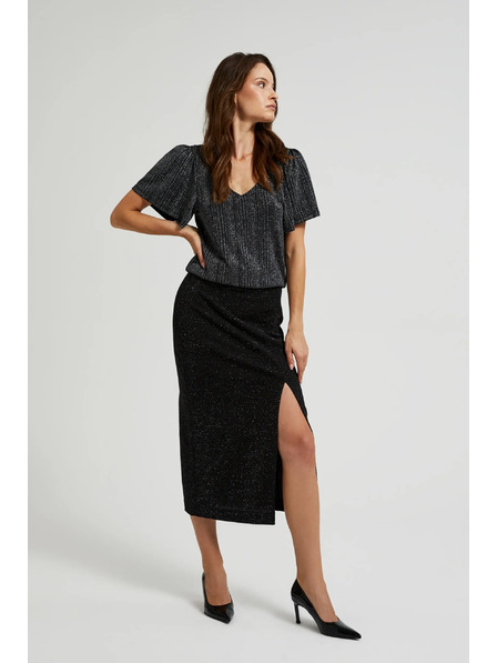 Moodo Srebrni top s kratkim rukavima