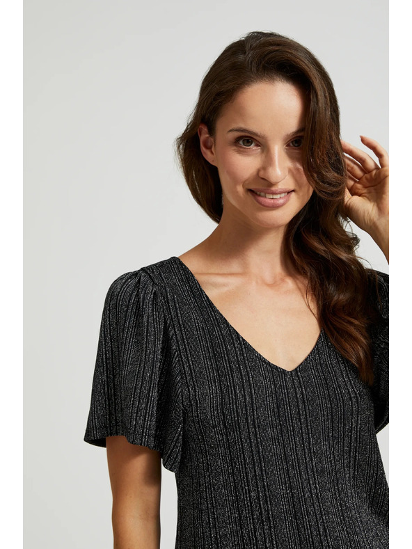 Moodo Srebrni top s kratkim rukavima