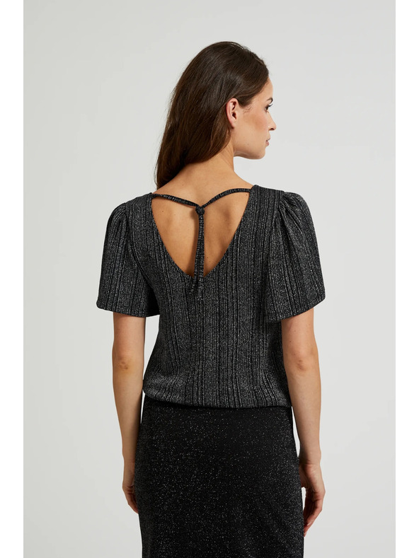 Moodo Srebrni top s kratkim rukavima