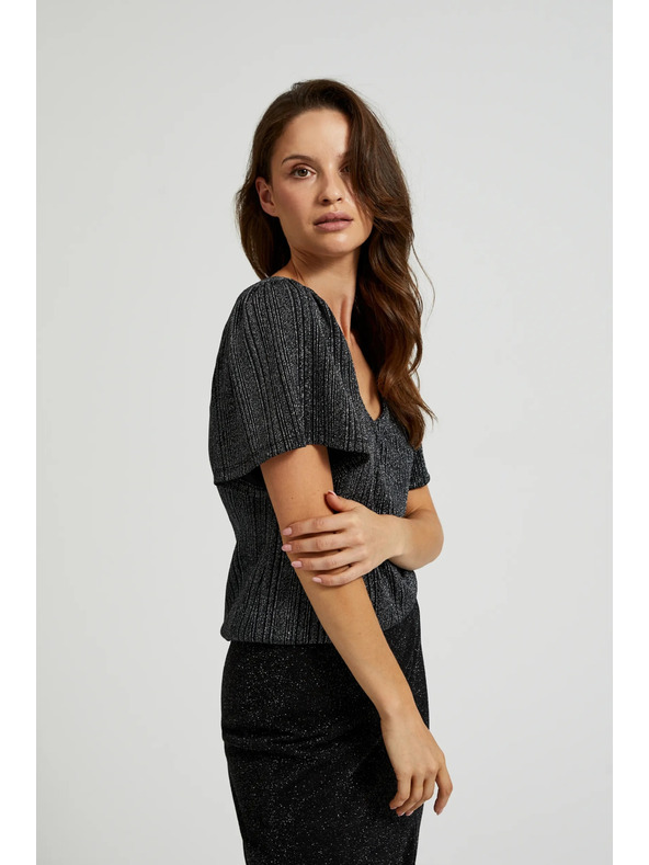 Moodo Srebrni top s kratkim rukavima