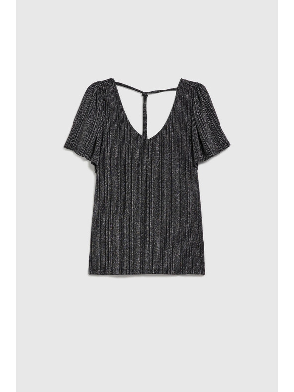 Moodo Srebrni top s kratkim rukavima