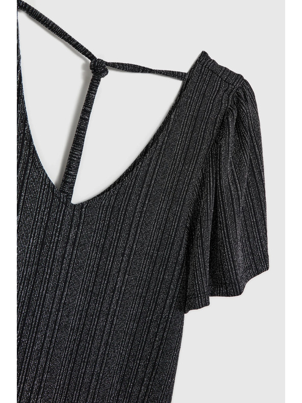 Moodo Srebrni top s kratkim rukavima