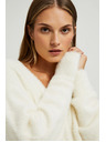 Moodo Bijeli džemper s V-izrezom