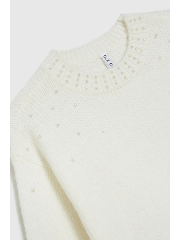 Moodo Bijeli džemper s balonastim rukavima