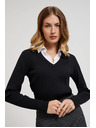 Moodo Crni ženski top s dugim rukavima