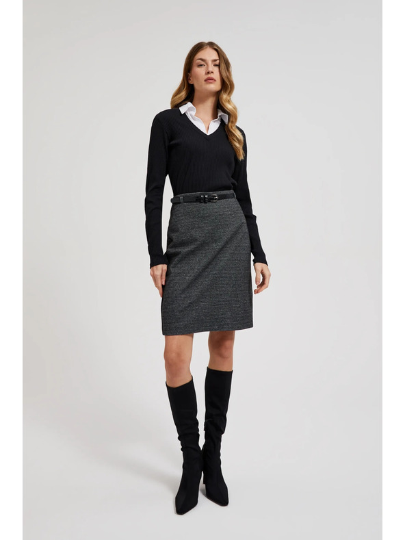 Moodo Crni ženski top s dugim rukavima