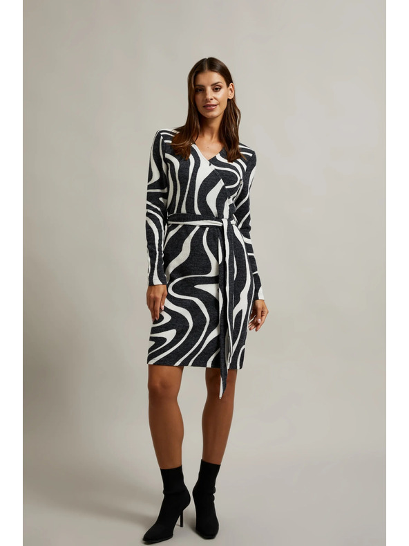 Moodo Crno-bijele preklopne haljine