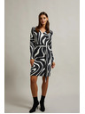 Moodo Crno-bijele preklopne haljine