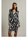 Moodo Crno-bijele preklopne haljine