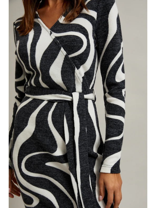 Moodo Crno-bijele preklopne haljine