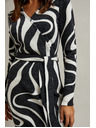 Moodo Crno-bijele preklopne haljine