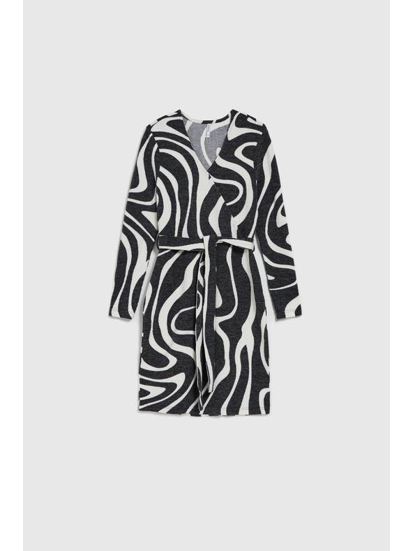 Moodo Crno-bijele preklopne haljine