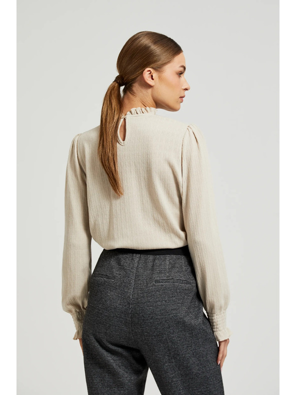 Moodo Bež ženski top s dugim rukavima