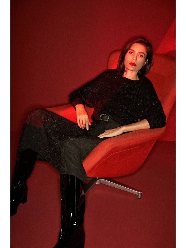 Moodo Crni top s dugim rukavima