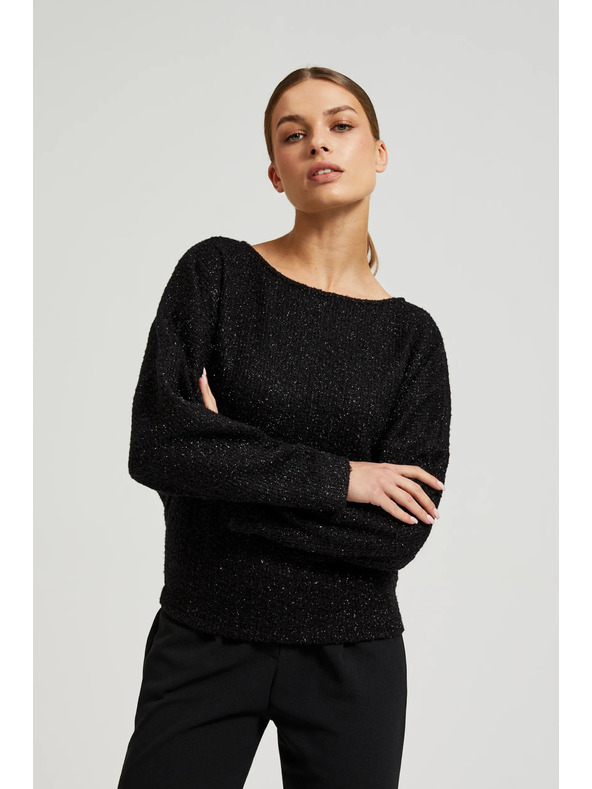 Moodo Crni top s dugim rukavima