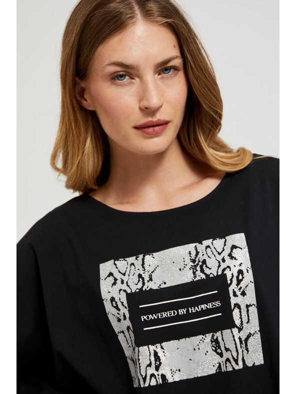 Moodo Crni ženski top s dugim rukavima