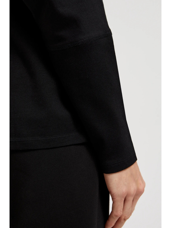 Moodo Crni ženski top s dugim rukavima