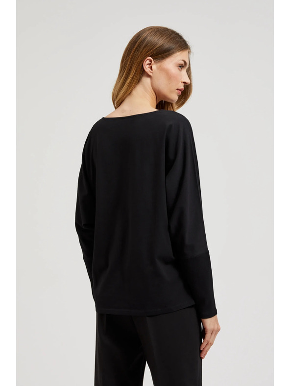 Moodo Crni ženski top s dugim rukavima