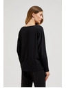 Moodo Crni ženski top s dugim rukavima