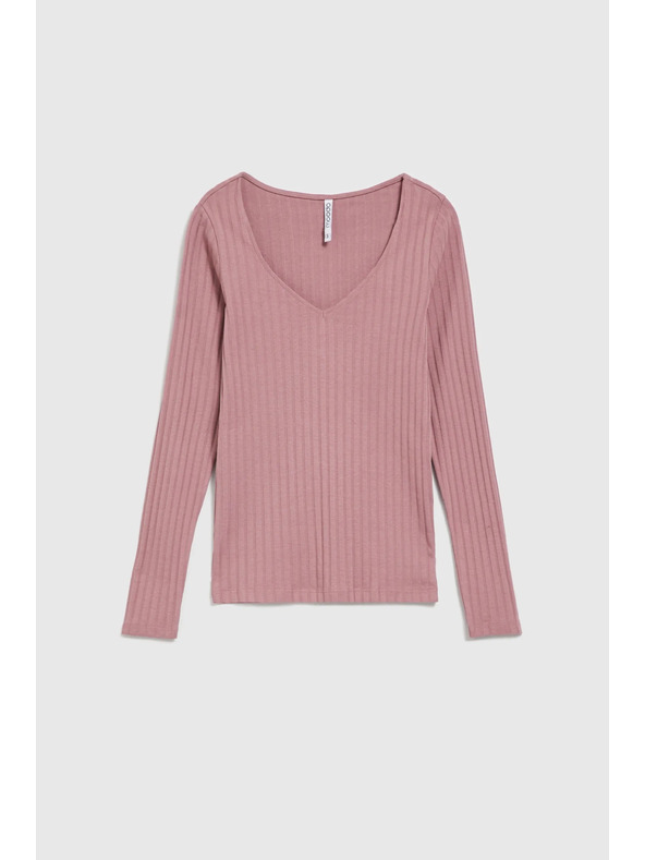 Moodo Puder ružičasti ženski top s dugim rukavima