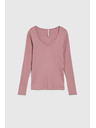 Moodo Puder ružičasti ženski top s dugim rukavima
