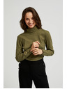 Moodo Svijetlo maslinasti ženski top s dugim rukavima